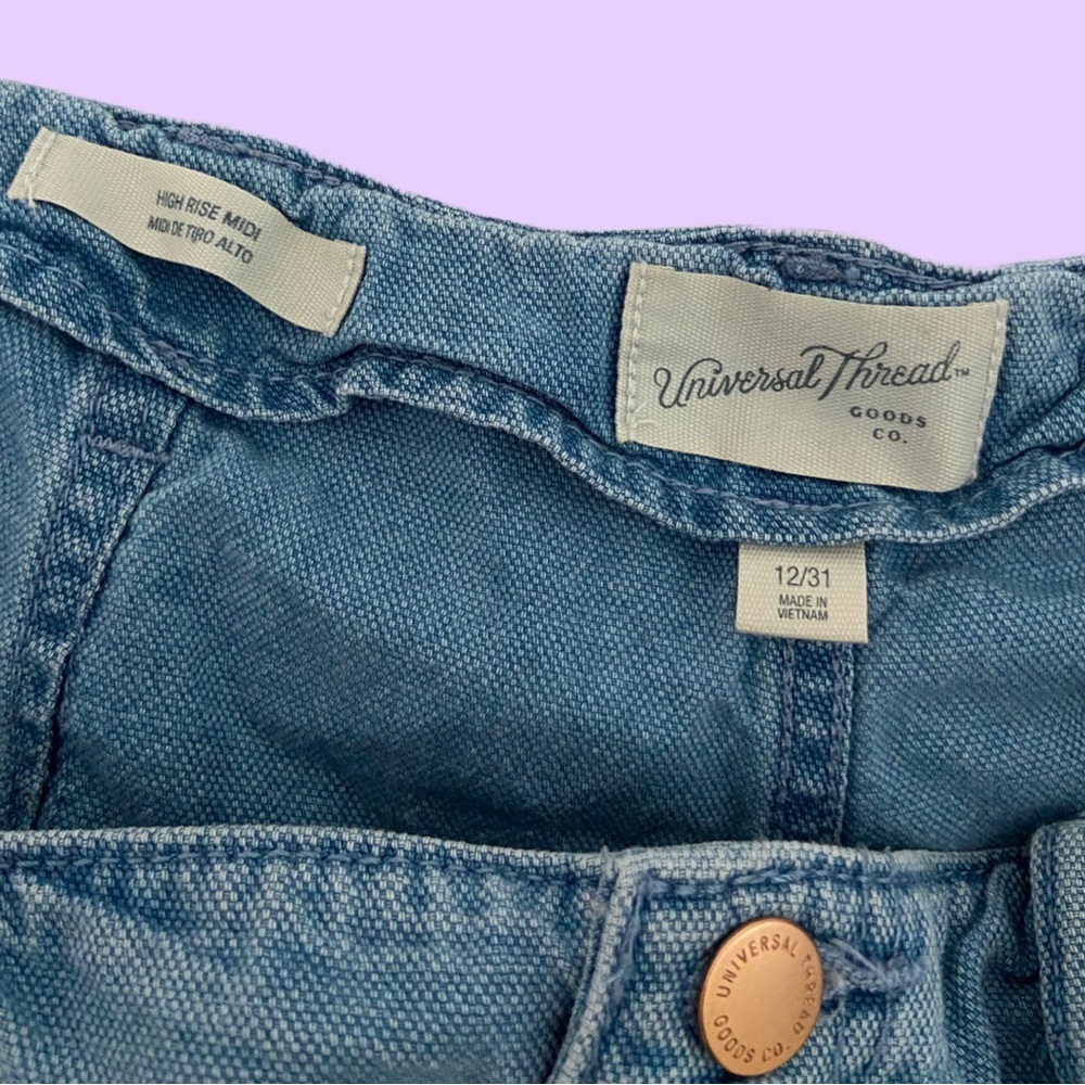 Universal Thread Two Button High Rise Denim Midi … - image 4